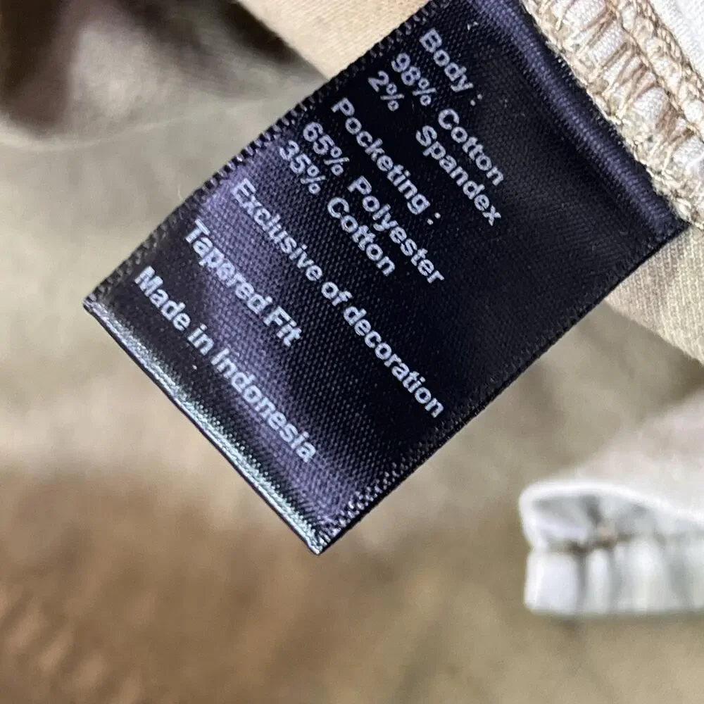 Flint And Tinder Pants Mens 36x34 Brown Stretch Denim Chino Tapered Leg Casual